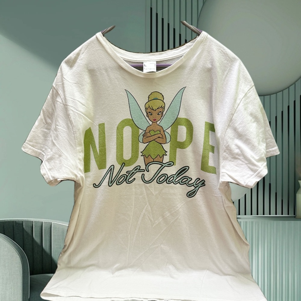 Disney White T-Shirt with Tinkerbell Graphic size L
